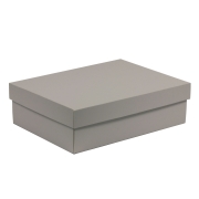 Dárková krabice s víkem 350x250x100/40 mm, šedá