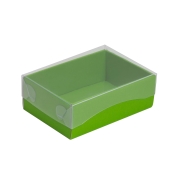 Dárková krabička s průhledným víkem 150x100x50/35 mm, zelená