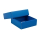 Dárková krabička s víkem 100x100x35 mm, modrá matná