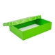 Dárková krabička s víkem 405x290x100/35 mm, zelená se vzorem na víku