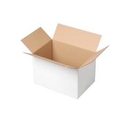 Krabice z třívrstvého kartonu 200x200x200, klopová (0201) BÍLÁ