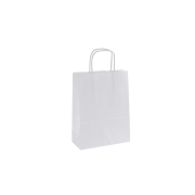 Papírová taška s krouceným uchem 140x80x210 mm, bílá