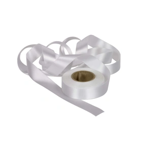 Atlasová stuha bílá, šíře 24 mm, délka 20 m