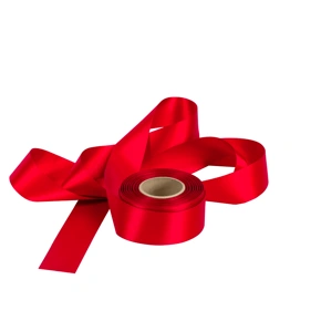 Atlasová stuha červená, šíře 40 mm, délka 20 m