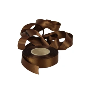 Atlasová stuha hnědá, šíře 24 mm, délka 20 m