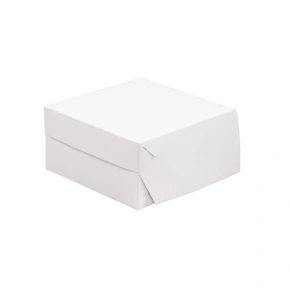 Cukrářská krabice 200x200x100 mm, bílo-šedá