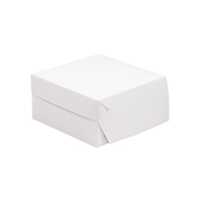 Cukrářská krabice 200x200x100 mm, bílo-šedá