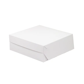 Cukrářská krabice 350x350x100 mm, bílo-šedá