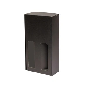 Dárková krabice na víno 175x350x85 mm, 2 x 0,75 l, černo-černá