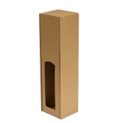 Dárková krabice na víno 85x350x85 mm, 1 x 0,75 l, hnědá - kraft