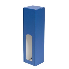 Dárková krabice na víno 85x350x85 mm, 1 x 0,75 l, modrá