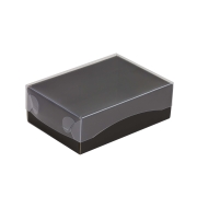 Dárková krabice s průhledným víkem 150x100x50 mm, černá