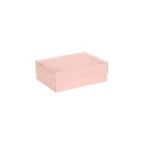 Dárková krabice s průhledným víkem 150x100x50 mm, růžová