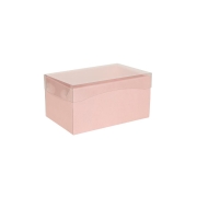 Dárková krabice s průhledným víkem 200x125x100 mm, růžová