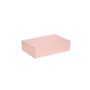 Dárková krabice s průhledným víkem 200x125x50 mm, růžová