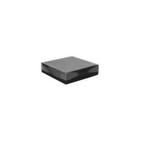Dárková krabice s průhledným víkem 200x200x50 mm, černá