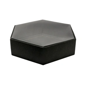 Dárková krabice s průhledným víkem 255x255x70 mm, černá