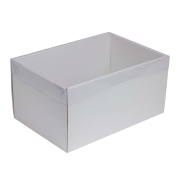 Dárková krabice s průhledným víkem 300x200x150/35 mm, bílá