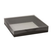 Dárková krabice s průhledným víkem 300x300x50/35 mm, černá