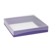 Dárková krabice s průhledným víkem 300x300x50/35 mm, fialová