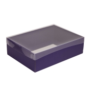 Dárková krabice s průhledným víkem 350x250x100/35 mm, fialová