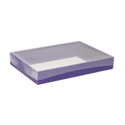 Dárková krabice s průhledným víkem 350x250x50/35 mm, fialová