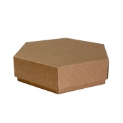 Dárková krabice s víkem 255x255x70/60 mm, hnědá - kraftová