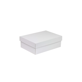 Dárková krabice s víkem 300x200x100/40 mm, bílá
