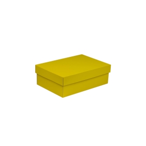 Dárková krabice s víkem 300x200x100/40 mm, žlutá