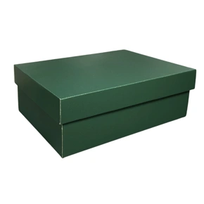 Dárková krabice s víkem 300x200x100 mm, tmavě zelená