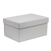 Dárková krabice s víkem 300x200x150/40 mm, bílá