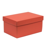 Dárková krabice s víkem 300x200x150/40 mm, korálová