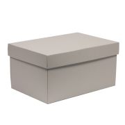 Dárková krabice s víkem 300x200x150/40 mm, šedá