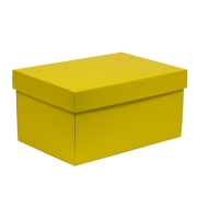 Dárková krabice s víkem 300x200x150/40 mm, žlutá