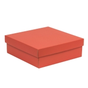 Dárková krabice s víkem 300x300x100/40 mm, korálová
