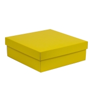 Dárková krabice s víkem 300x300x100/40 mm, žlutá