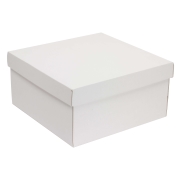 Dárková krabice s víkem 300x300x150/40 mm, bílá