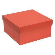 Dárková krabice s víkem 300x300x150/40 mm, korálová