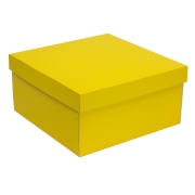 Dárková krabice s víkem 300x300x150/40 mm, žlutá