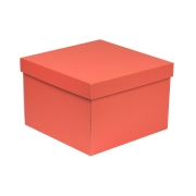 Dárková krabice s víkem 300x300x200/40 mm, korálová