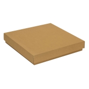Dárková krabice s víkem 300x300x50/40 mm, hnědá - kraftová