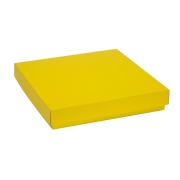 Dárková krabice s víkem 300x300x50/40 mm, žlutá