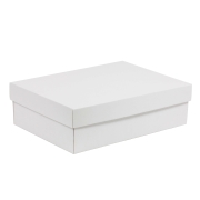 Dárková krabice s víkem 350x250x100/40 mm, bílá