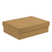 Dárková krabice s víkem 350x250x100/40 mm, hnědá - kraftová
