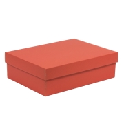 Dárková krabice s víkem 350x250x100/40 mm, korálová