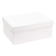 Dárková krabice s víkem 350x250x150/40 mm, bílá