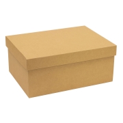 Dárková krabice s víkem 350x250x150/40 mm, hnědá - kraftová