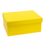 Dárková krabice s víkem 350x250x150/40 mm, žlutá