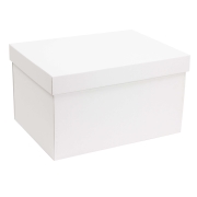 Dárková krabice s víkem 350x250x200/40 mm, bílá