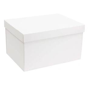 Dárková krabice s víkem 350x250x200/40 mm, bílá